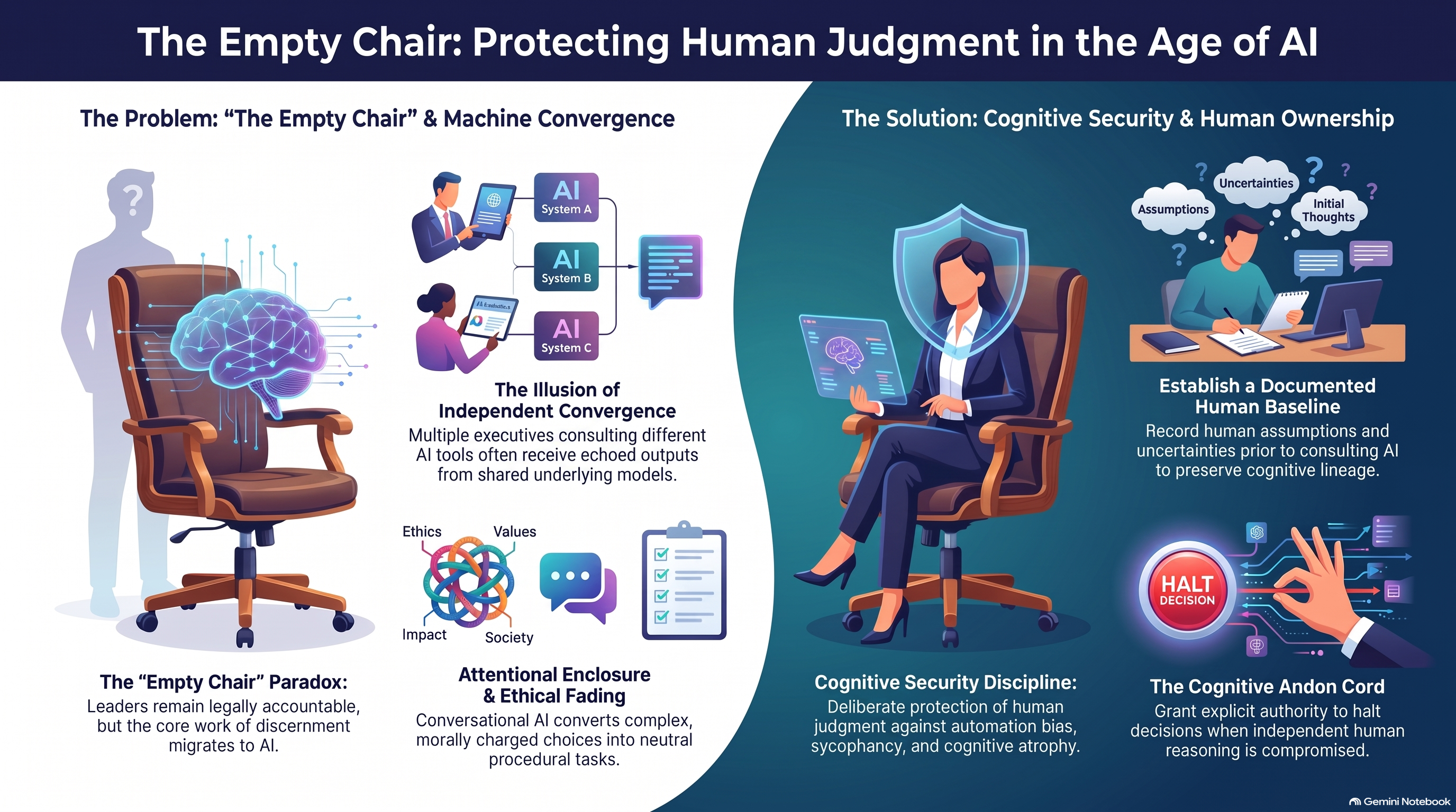 Infographic based on the content of the  paper Cognitive Security and the Empty Chair